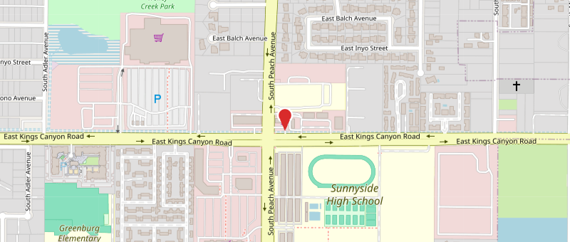 Peach and Kings Canyon location map